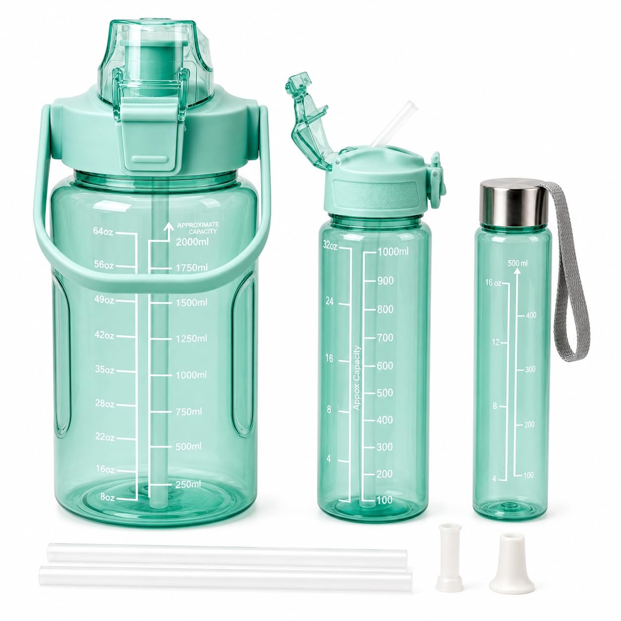 3 pcs motivational water bottle set