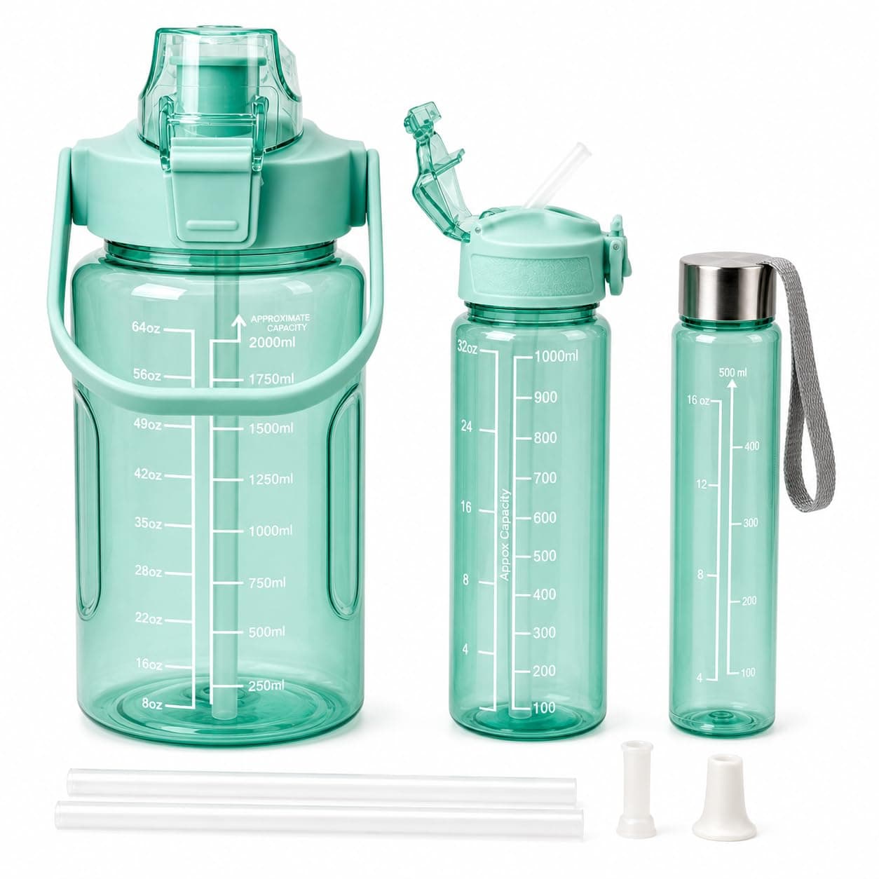 3 pcs motivational water bottle set