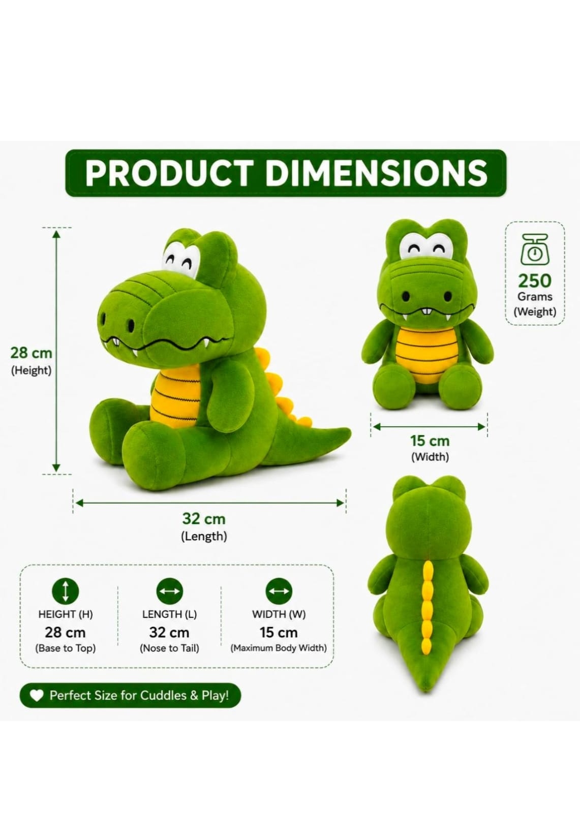 Cute Green Crocodile Soft Toy